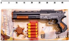 Рушниця іграшкова, в комплекті: 5 поролонових куль на присосках, нагрудний значок, розмір іграшки 33*15 см, на планшеті