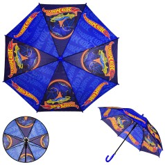 Дитяча парасолька Hot Wheels поліестер, р-р тростини 67см, діаметр у розкритому вигляді 86см /60-5/
