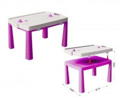 Пластиковий стіл з насадкою для аерохокею (рожевий)