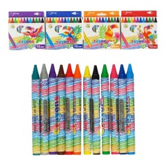 Воскові олівці 4 види, 12 кольорів