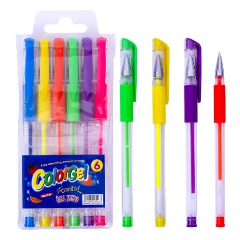 Набір ручок гелевих неонових 6 кольорів