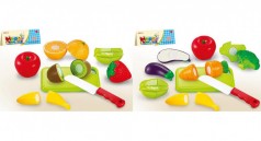 Овочі та фрукти іграшкові 2 види, поділяються навпіл, з дощечкою, ножем, у пакtnt 23*6*19 см