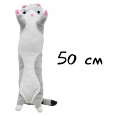 Кіт батон 50см сірий
