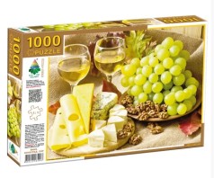 Пазлі 1000 Вино, виноград, сир ТМ Енергія+