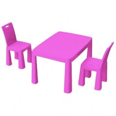 Ігровий набір DOLONI Стіл та два стільці (рожевий)