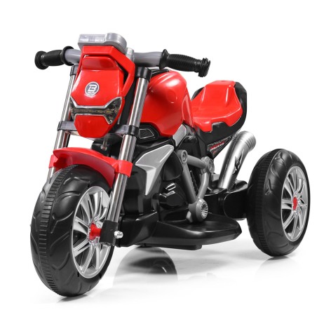 Мотоцикл 1 мотор 25W, акум.6V5A, 3 колеса, MP3, USB, SD, муз., cвітло, червоний /1/