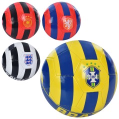 М'яч футбольний розмір5,ПВХ1,8мм,300-320г,4 кольори(країни),п/е /30/