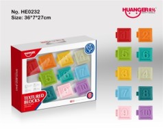 Кубики-конструктор HE0232 текстурні цифри 10 шт. у коробці 36*7*27