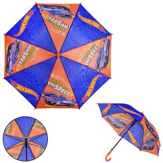 Дитяча парасолька Hot Wheels поліестер, розмір тростини – 67 см, діаметр у розкритому вигляді – 86 см
