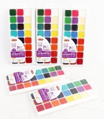 УЦЕНКА 30% Акварель CLASSIC, 24 кол.,  безп, пласт.кор., KIDS Line