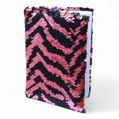 Блокнот Паєтки 60 арк А6 чорна фуксія