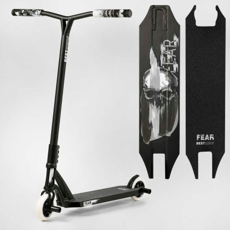 Самокат трюковий "Best Scooter" FEAR, SCS-система, ПЕГІ, алюмінієвий диск та дека, колеса PU, d=115 мм, ширина керма 58 см