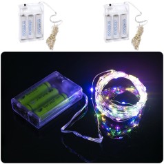 Гирлянда Ниточка на 3-х батарейках 100 лампочек 10 метров мультицвет RJ-04