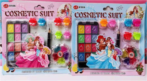 Косметика 2 види, тіні, заколки, олівець, блиск для губ, на листі 