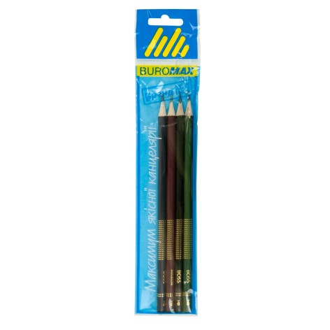 Набір олівців графітових HB, Boss, асорті, без гумки, по 4 шт.