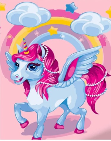 Набор для росписи по номерам Очаровательный единорог Strateg размером 30х40 см (SS6715)