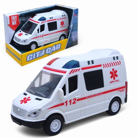 Машинка "Швидка допомога" світло, звук, інерція, в коробці
