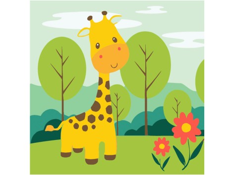 Набір для розпису за номерами Веселий жирафчик Strateg розміром 20х20 см (HH5780)
