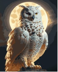 Набір для розпису по номерах Велична сова Strateg розміром 40х50 см (GS1482)