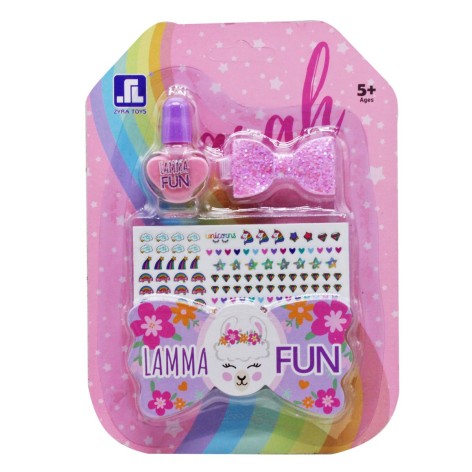 Маникюрный набор 2108 U лаки, пилочка, наклейки, на листе.