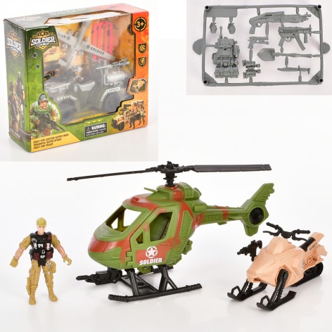 Набір з транспортом військова техніка, солдат, зброя, 2 види, кор-ці, 27,5-25-11 