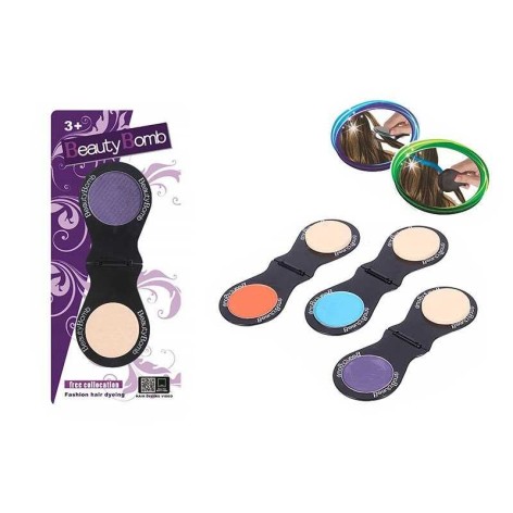 Крейда для волосся складна палетка, крейда + спонж, на листі, мікс видів 