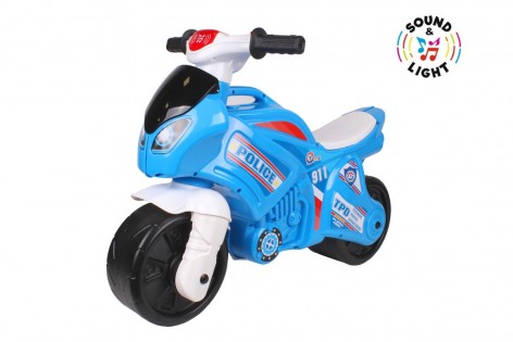 Мотоцикл толокар ТехноК, со световыми и звуковыми эффектами, голубой
