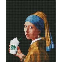 Алмазна мозаїка: Дівчина з подвійним латте