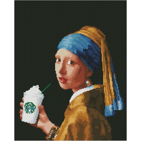 Алмазна мозаїка: Дівчина з подвійним латте