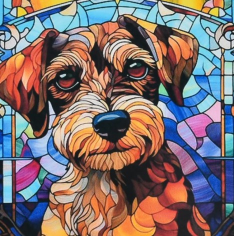 Набір для творчості алмазна картина Вітражний пес Strateg розміром 30х30 см (DEEX16282)