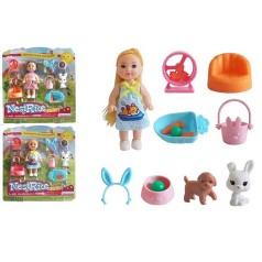 Кукла 11,5см, животные, аксессуары, 2 вида, на листе, 23,5-24-4,5см 