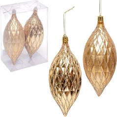 Набор новогодних украшений в ромбик, 2 штуки 6279-6/241604G(119763)