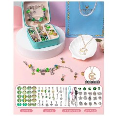 Набір прикрас 6 основ браслетів, шарми, шкатулка, кор. 