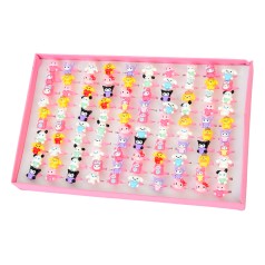 Детские кольца Kuromi пластик 100 шт (микс видов)