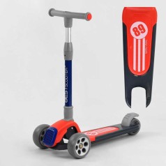 Самокат триколісний RS-9119 (6) Best Scooter, ЧЕРВОНИЙ,&nbsp; складне алюмінієве кермо,&nbsp;3 колеса PU зі світлом, d = 120*50 мм