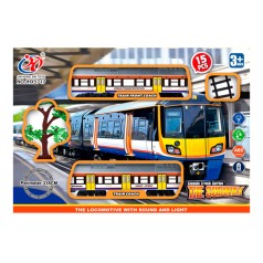 Іграшкова залізниця Jin Hong Xin Toys 318 см, локомотив, 1 вагон, звук, світло, дерево, 15 деталей