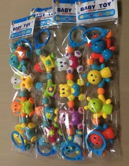 Брязкальце 2 карабіны, на резинке, 4 брязкальца, в п/е, МИКС ВИДОВ /288/