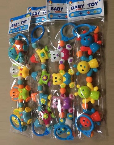 Брязкальце 2 карабіны, на резинке, 4 брязкальца, в п/е, МИКС ВИДОВ /288/