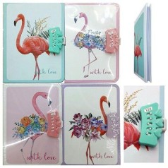 Блокнот детский А5, ФЛАМИНГО, 60л., кодовый замок-декор, жесткая обложка
