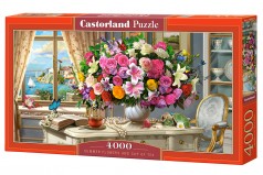 Пазлы Касторленд 4000 элементов "Летние цветы и чашка чая" (138х68см)