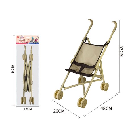 Візочок тростинка метал, р-р іграшки 48*24*51 см,  12*10*67см /36/