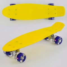 Пенни борд "Best Board", ЖЕЛТЫЙ, доска = 55см, колеса PU со светом, диаметр 6 см