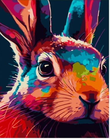 Набір для розпису по номерах Кольоровий кролик Strateg розміром 30х40 см (SS6748)