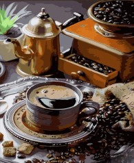 Набір для розпису по номерах Чашка кави Strateg розміром 40х50 см (HH031)