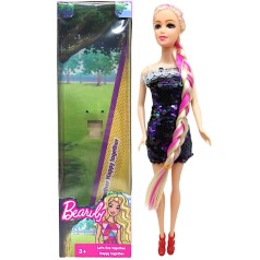 Кукла в платье с пайетками (блондинка в фиолетовом)