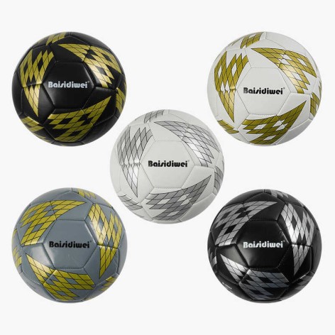 М'яч футбольний 5 кольорів, розмір №5, матеріал PU, 310-330 грамів, гумовий балон, мікс видів 