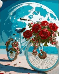 Набір для розпису по номерах Велосипед в світлі місяця Strateg розміром 40х50 см (GS1379)