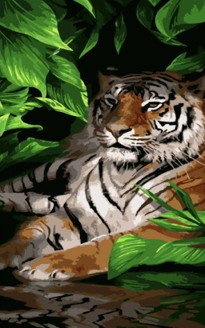 Набор для росписи по номерам Тигр в письме Strateg размером 50х25 см (WW025)