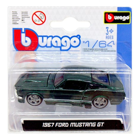 Машинка металлическая (коллекционная) "1967 Ford Mustang GT", изумрудный.