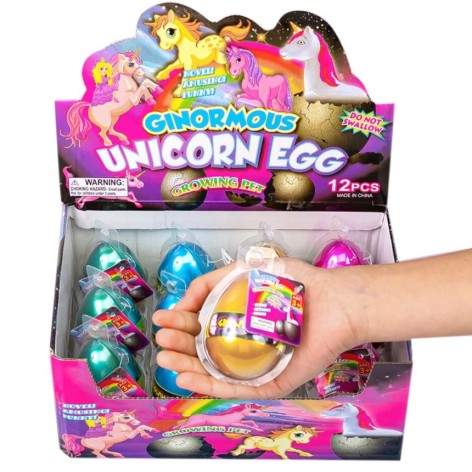 Велика іграшка розтишка Єдинороги в яйці 7 см